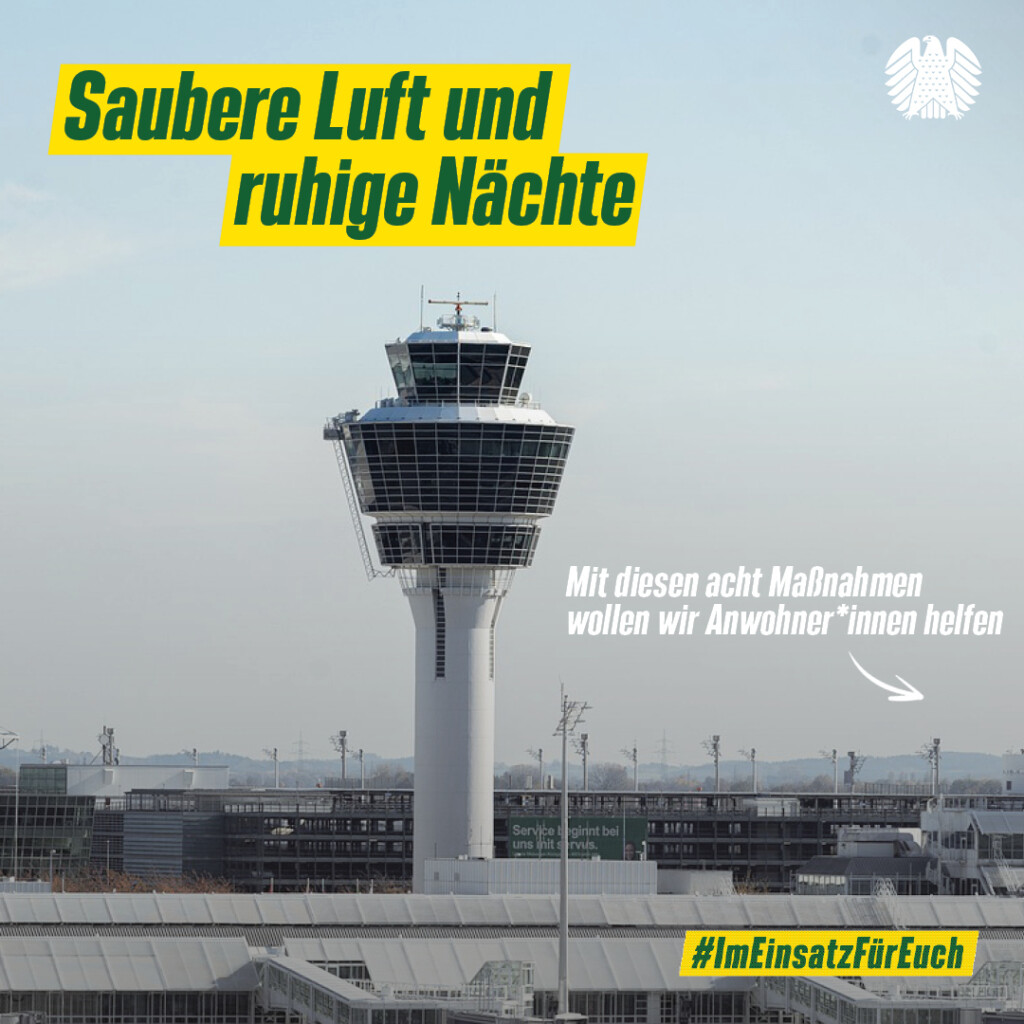 Saubere Luft und ruhige Nächte - Titelbild eines Flughafentowers